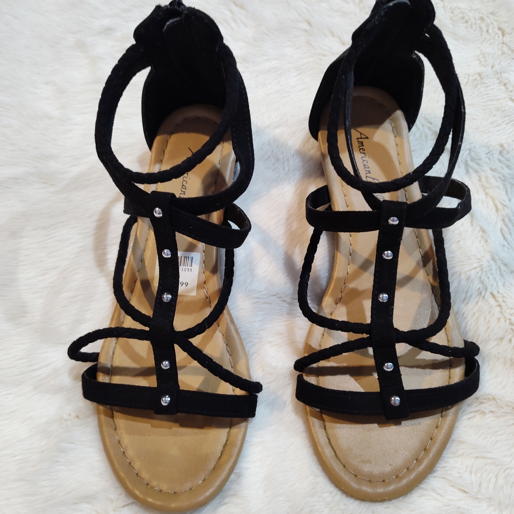 American Eagle Black Strappy Sandals